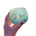 Fancy Another Roly Poly Blue Tinted Glass  | Drinkware Cocktail Glass | 13 oz. Cute Round Wine Glasses in 11 Styles - Feast Mode, Feelin Frosty, Grateful - Christmas, Winter, Holiday Themes