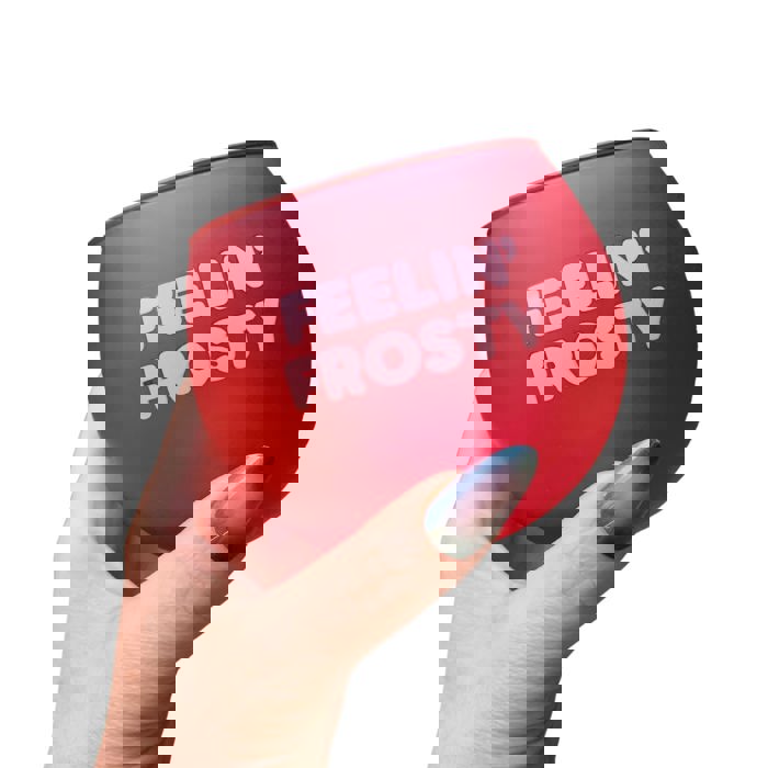 Feelin' Frosty Roly Poly Glass in Tinted Red | 13oz