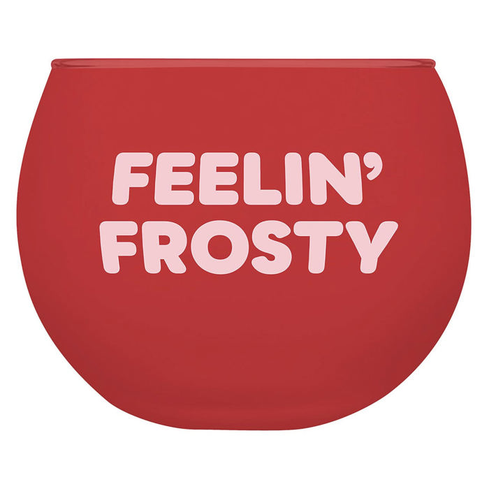 Feelin' Frosty Roly Poly Glass in Tinted Red | 13oz