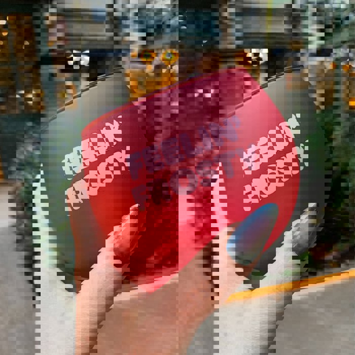 Feelin' Frosty Roly Poly Glass in Tinted Red | 13oz