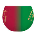 Feeling Naughty/Feeling Nice Roly Poly Glass in Tinted Red and Green | Holiday Drinkware 13oz