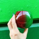  Feeling Naughty/Feeling Nice Roly Poly Glass in Tinted Red and Green | Holiday Drinkware 13oz