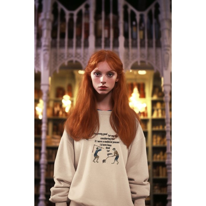 Feeling Pretty Good for My Age Medieval Peasant Unisex Heavy Blend™ Crewneck Sweatshirt | Sizes SM-4XL