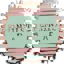  Feminist AF Pink and Green Stripes Enamel Pin on Gift Card