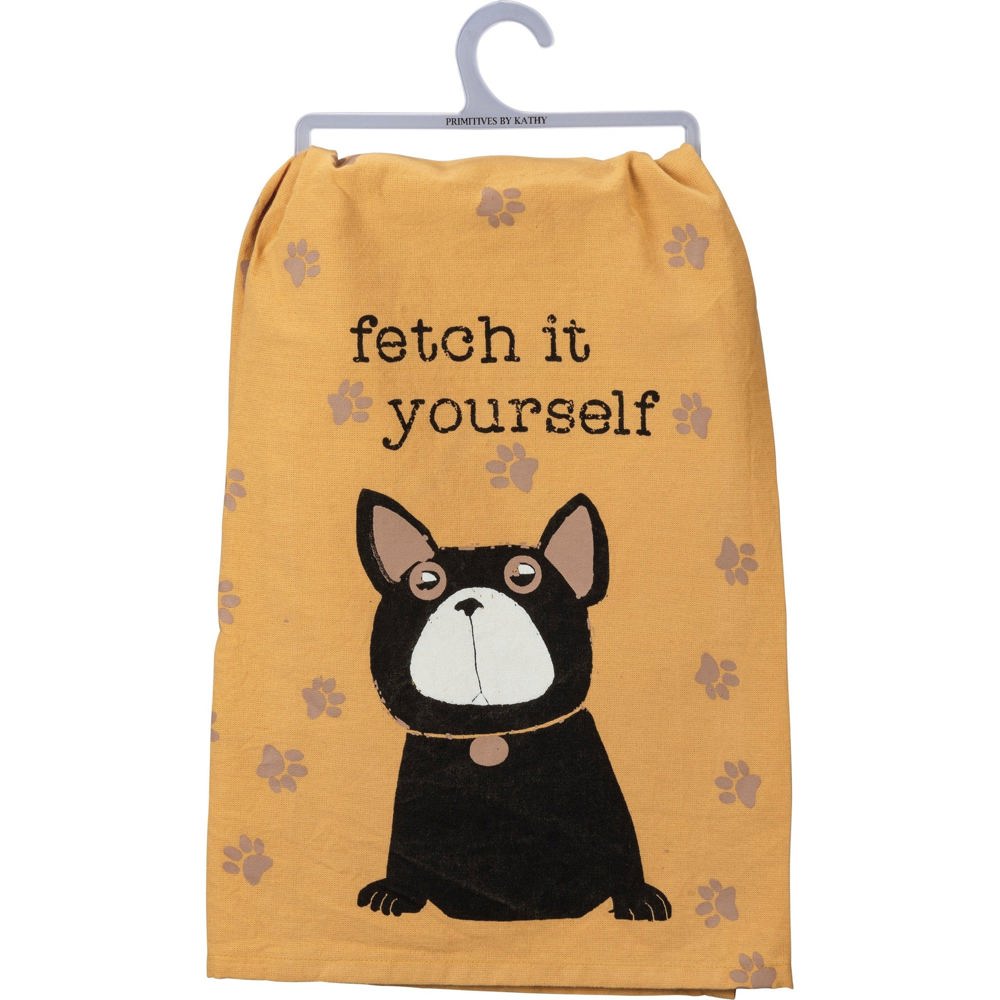 Fetch It Yourself Dog Lover Dish Cloth Towel | 28" Square