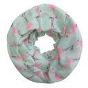  Flamingo Infinity Scarf in Mint and Pink | Lightweight Circle Scarf  | Gift for Her