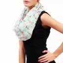  Flamingo Infinity Scarf in Mint and Pink | Lightweight Circle Scarf  | Gift for Her