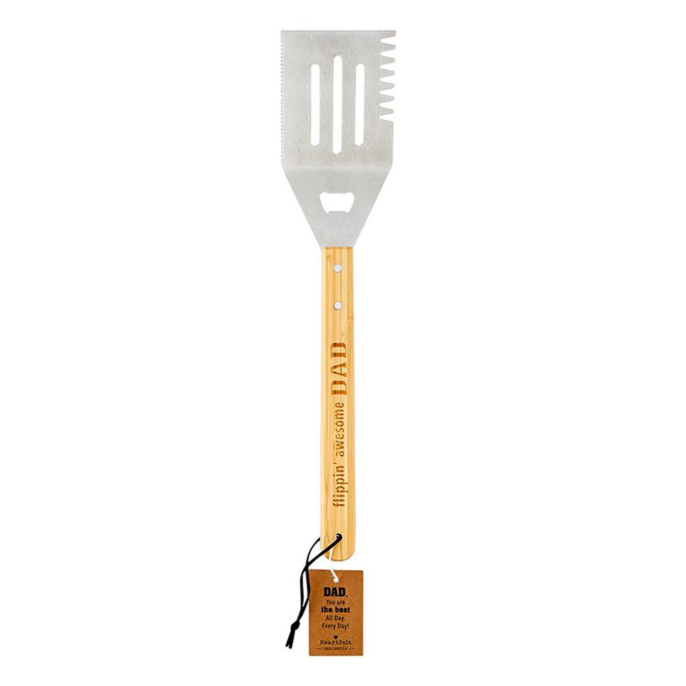 Flippin' Awesome Dad Grill Spatula | Bamboo Handle BBQ Grilling Tool Turner | Men's Gift