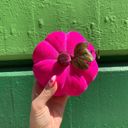  Flocked Neon Pink Pumpkin | Decorative Halloween Theme Shape Decor