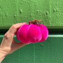  Flocked Neon Pink Pumpkin | Decorative Halloween Theme Shape Decor