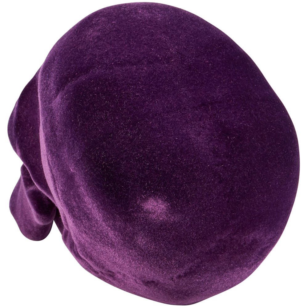 Flocked Skull in Purple | Decorative Halloween Theme Shape Decor