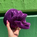  Flocked Skull in Purple | Decorative Halloween Theme Shape Decor