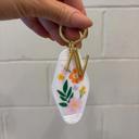  Floral Motel Key Tag | Acrylic with Gold Hardware