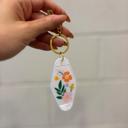  Floral Motel Key Tag | Acrylic with Gold Hardware