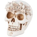  Flower Crown Skull Decor | Human Head Sculpture Figurine