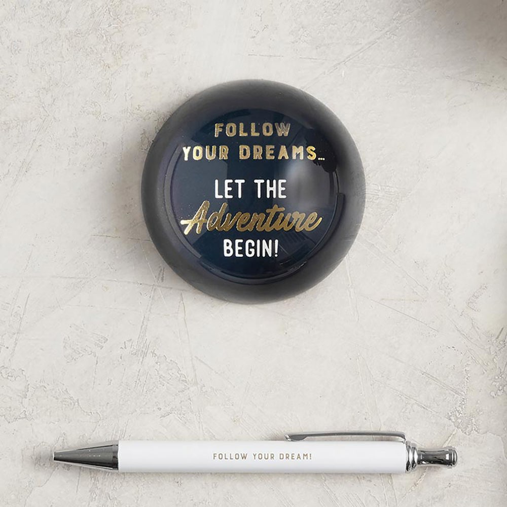 Follow Your Dreams Glass Dome Paperweight | In a Gift Box