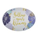  Follow Your Dreams Oval Floral Glass Paperweight