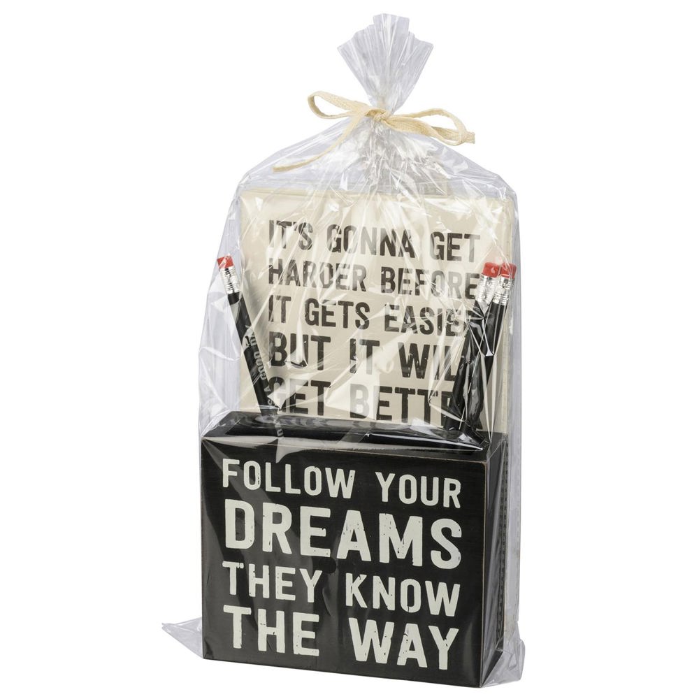 Follow Your Dreams Stationery Set | Giftable | Notebooks, Pencils, Pen Holder