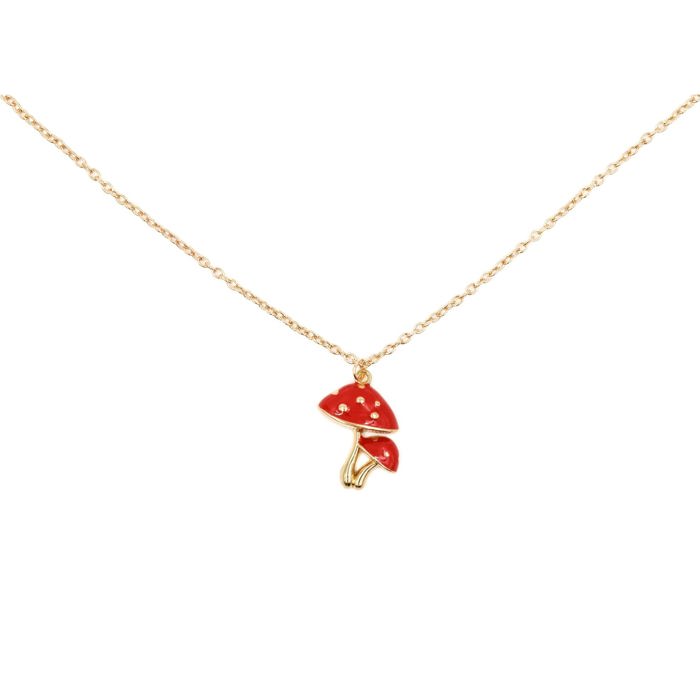 Forestcore Toadstool Mushroom Charm Necklace in Gold | Gift for Her Fashion Jewelry