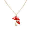  Forestcore Toadstool Mushroom Charm Necklace in Gold | Gift for Her Fashion Jewelry