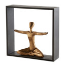  Framed Yoga Statue | Modern Figurine Black and Gold Contemporary Statue