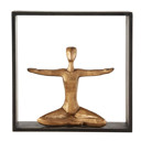  Framed Yoga Statue | Modern Figurine Black and Gold Contemporary Statue