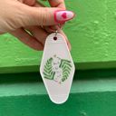  Fronds Til The End Motel Style Illustrated Funny Keychain - White, Green
