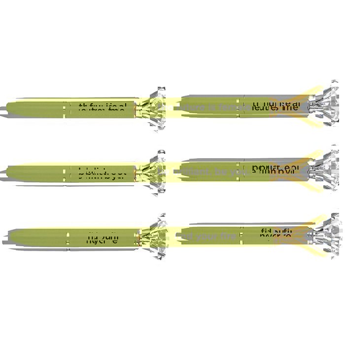 Future Is Female Chartreuse Green Gem Pen | Giftable Single Pen | Novelty Office Desk Supplies