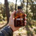 Game On Amber Mini Flask | Sports Themed Liquor Bottle Glass Christmas for Dad | Gifts for Dads Fathers Grandpas | Presents for Men, Husband Gift Stocking Stuffers