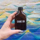 Game On Amber Mini Flask | Sports Themed Liquor Bottle Glass Father's Day Jane Exclusive Extravaganza