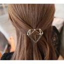  Geometric Hollow Diamond Barrette in Gold