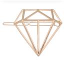  Geometric Hollow Diamond Barrette in Gold