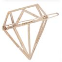  Geometric Hollow Diamond Barrette in Gold