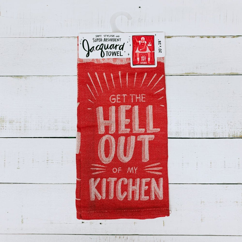 Get The Hell Out of My Kitchen Dish Cloth Towel | Novelty Tea Towel 20" x 28" | Gift for Her