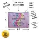  Out of Patience with Disappointing Men Feminist Canvas Zipper Pouch 9.5" x 7" | Cosmetics Bag or Pencil Case