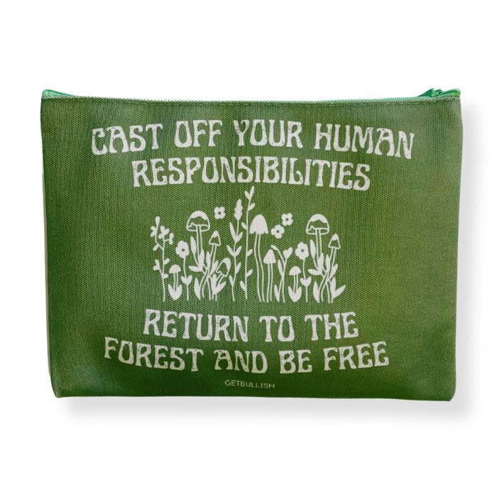 Return to the Forest Canvas Zipper Pouch 9.5" x 7" | Cosmetics Bag or Pencil Case