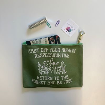 Return to the Forest Canvas Zipper Pouch 9.5" x 7" | Cosmetics Bag or Pencil Case