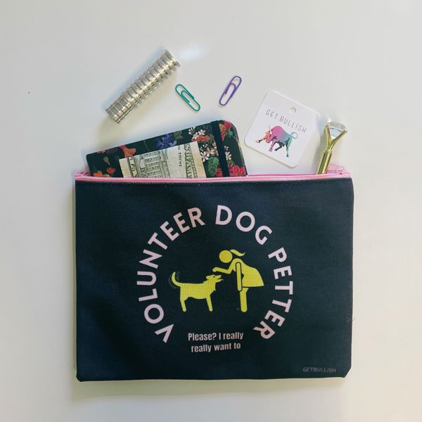 Volunteer Dog Petter Canvas Zipper Pouch 9.5" x 7" | Cosmetics Bag or Pencil Case