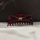  Giant Burgundy Hue Megabow Hair Claw for Long, Thick Hair |  Panther Icon in Gold Foil Hair Accessories