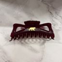  Giant Burgundy Hue Megabow Hair Claw for Long, Thick Hair |  Panther Icon in Gold Foil Hair Accessories