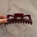  Giant Burgundy Hue Megabow Hair Claw for Long, Thick Hair |  Panther Icon in Gold Foil Hair Accessories
