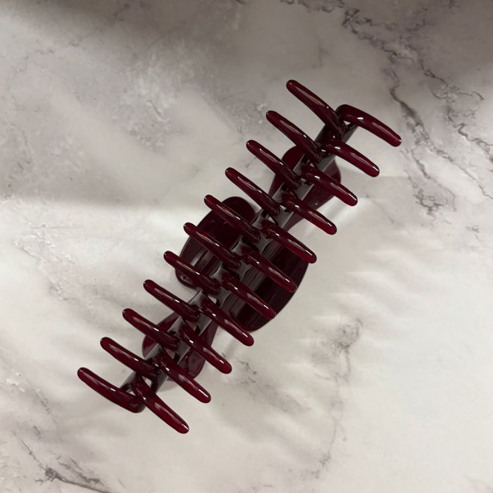 Giant Burgundy Hue Megabow Hair Claw for Long, Thick Hair |  Panther Icon in Gold Foil Hair Accessories