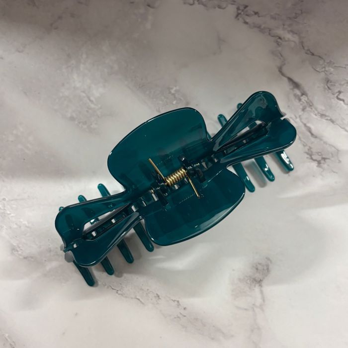 Giant Emerald Megabow Hair Claw for Long, Thick Hair | Panther Icon in Gold Foil Hair Accessories