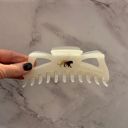  Giant Fresh Cream Megabow Hair Claw for Long, Thick Hair | Panther Icon in Gold Foil Hair Accessories