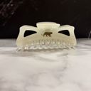  Giant Fresh Cream Megabow Hair Claw for Long, Thick Hair | Panther Icon in Gold Foil Hair Accessories