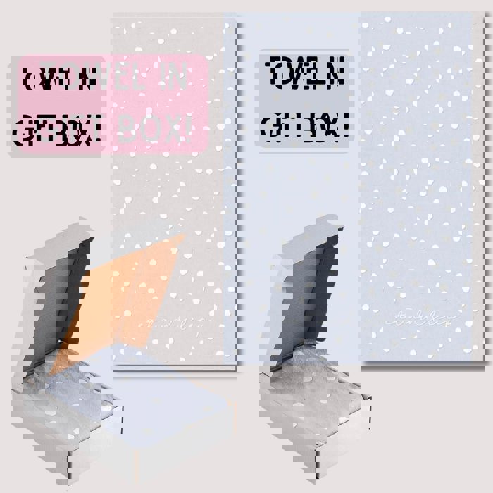 Eat and Sleep Dotted Blue Tea Towel | Extra Large 20" W x 27.5" L | In a Gift Box! | Gift for Her