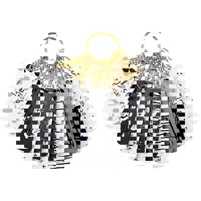 Gift Tag Book in Black and White | 24 Minimalist Tags with Gold Ball Chains