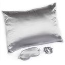 Gray Satin Sleep Set Giftable Goodnight Gorgeous Satin Sleep Set [Includes Pillowcase, Sleep Mask + Scrunchie]