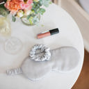  Giftable Gray Goodnight Gorgeous Satin Sleep Set [Includes Pillowcase, Sleep Mask + Scrunchie]