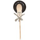  Giftable Wooden Spoon and Cast Iron Spoon Rest Set with Cute Sayings